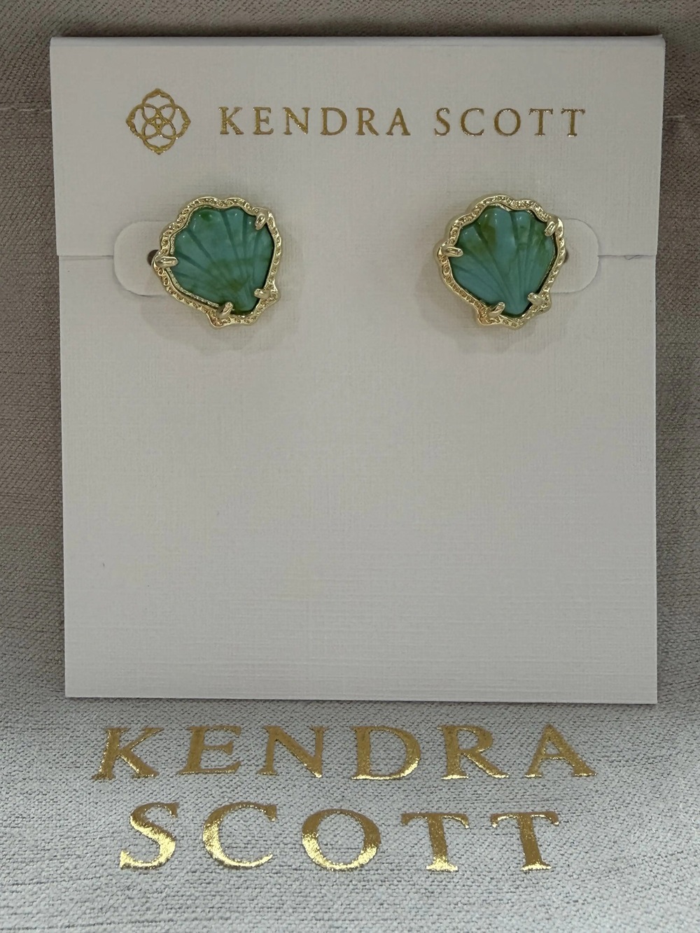 Kendra Scott Green Shell Earrings